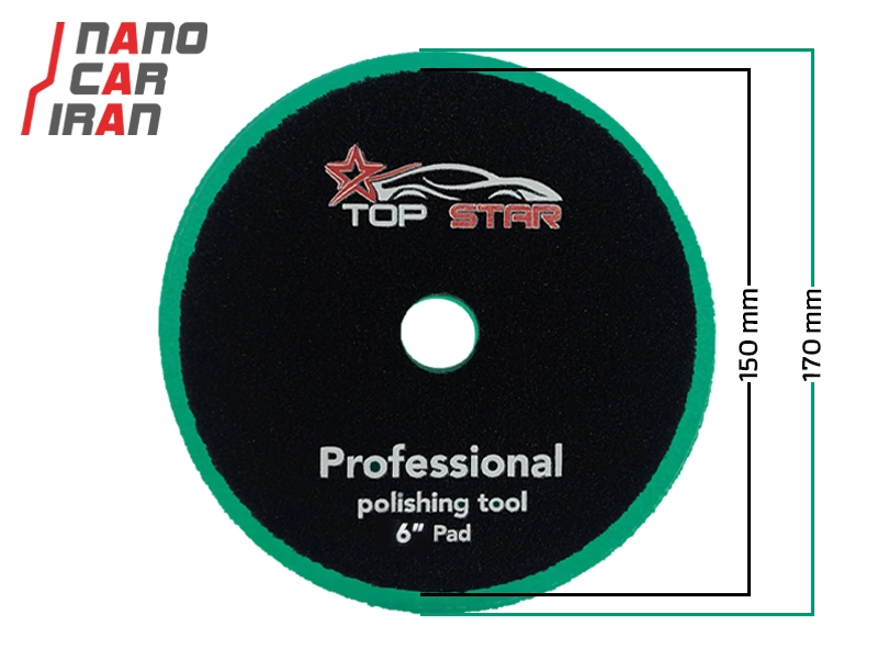 پد پولیش متوسط دوال تاپ استار ۱۵۰ میلی‌ متری ( ۶ اینچ ) Top Star 150mm ( 6 inch ) DA Medium Polishing Pad